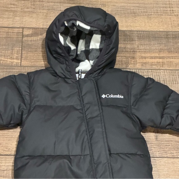 Columbia Baby Winter Snuggly Bunny Bunting Down Hooded Snowsuit 3-6 Months Black - Picture 2 of 11